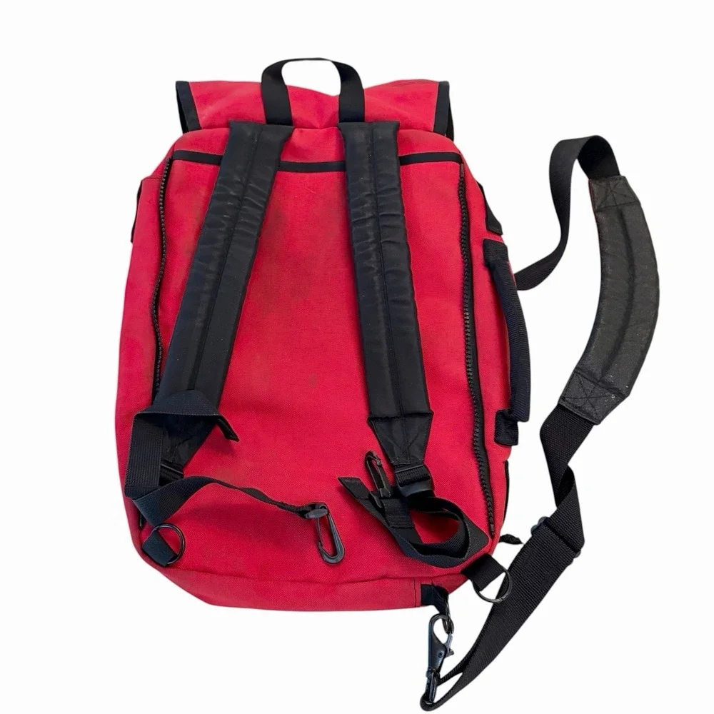 L.L. Bean Convertible Backpack Messenger Bag Laptop Case Red Gorpcore